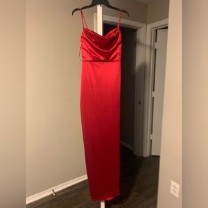 Windsor Lola Satin High Slit Dress